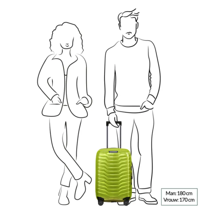 Transavia Trolleys|Klm Trolleys>Samsonite Proxis Spinner 55/35 Expandable lime