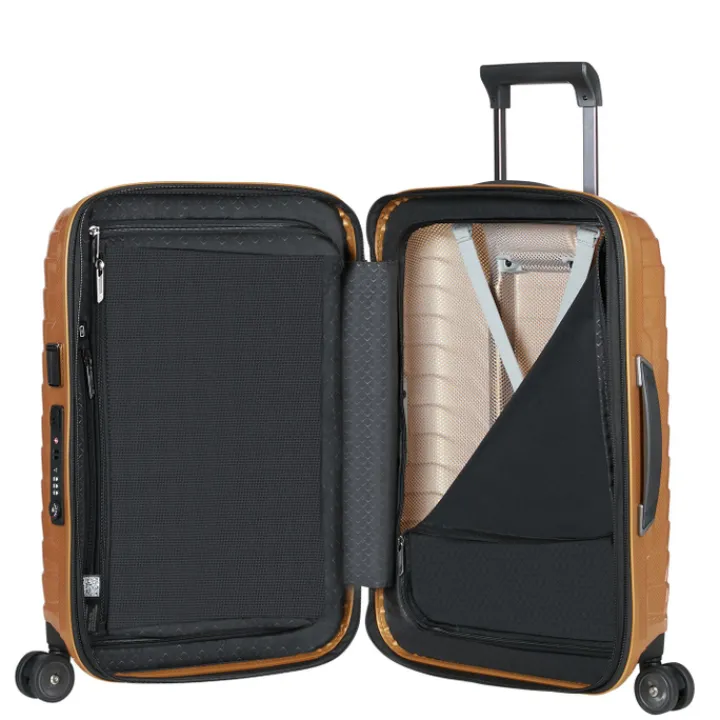 Transavia Trolleys|Ryanair Trolleys>Samsonite Proxis Spinner 55 Expandable honey gold