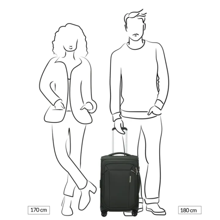 Handbagage Trolleys|Laptop Trolleys>Samsonite Respark Spinner 55/35 Expandable forest green