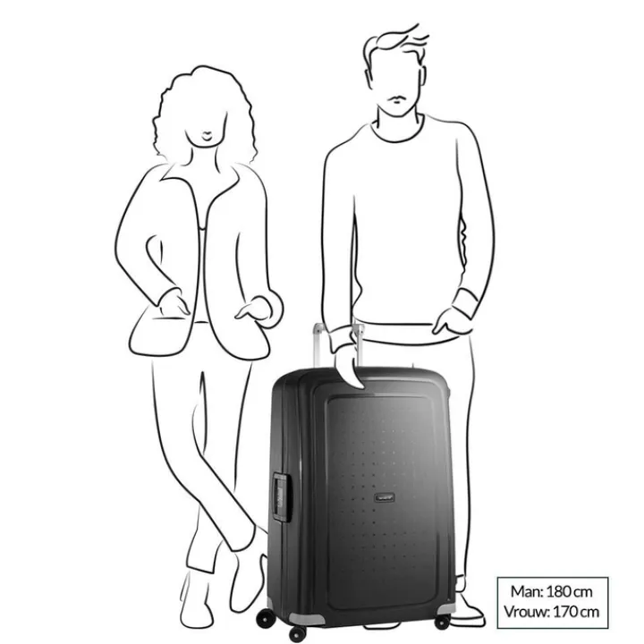 Reistrolleys|Reiskoffers>Samsonite S'Cure Spinner 81 aqua blue