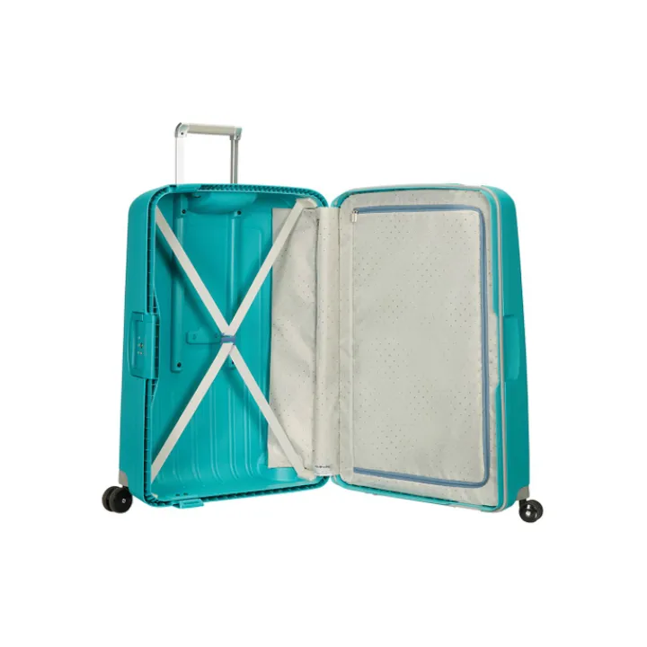 Reistrolleys|Reiskoffers>Samsonite S'Cure Spinner 81 aqua blue