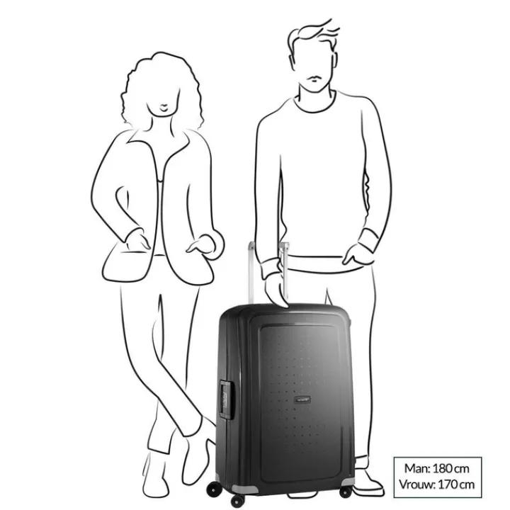 Reistrolleys|Reiskoffers>Samsonite S'Cure Spinner 75 crimson red