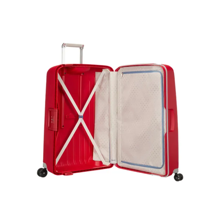 Reistrolleys|Reiskoffers>Samsonite S'Cure Spinner 75 crimson red