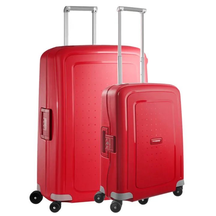 Reiskoffers|Koffersets>Samsonite S'Cure Spinner 55 + 75 Set crimson red