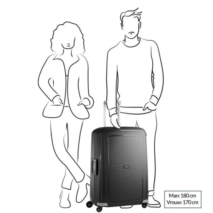 Reiskoffers|Koffersets>Samsonite S'Cure Spinner 55 + 75 Set crimson red