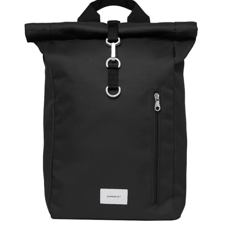 Kleine Rugzakken|Daypack>Sandqvist Ground Rolltop Backpack L black with black webbing