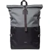 Daypack|Laptop Rugzakken>Sandqvist Icon Rolltop Backpack L multi dark with black leather