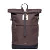 Daypack|14 Inch Laptoptassen>Sandqvist Icon Rolltop Backpack M brown with natural leather