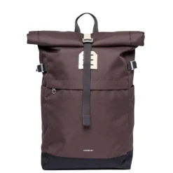 Daypack|14 Inch Laptoptassen>Sandqvist Icon Rolltop Backpack M brown with natural leather
