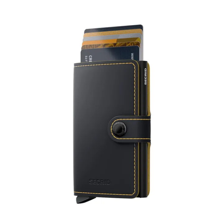 Pasjeshouders|Creditcardhouders>Secrid Miniwallet Matte black ochre
