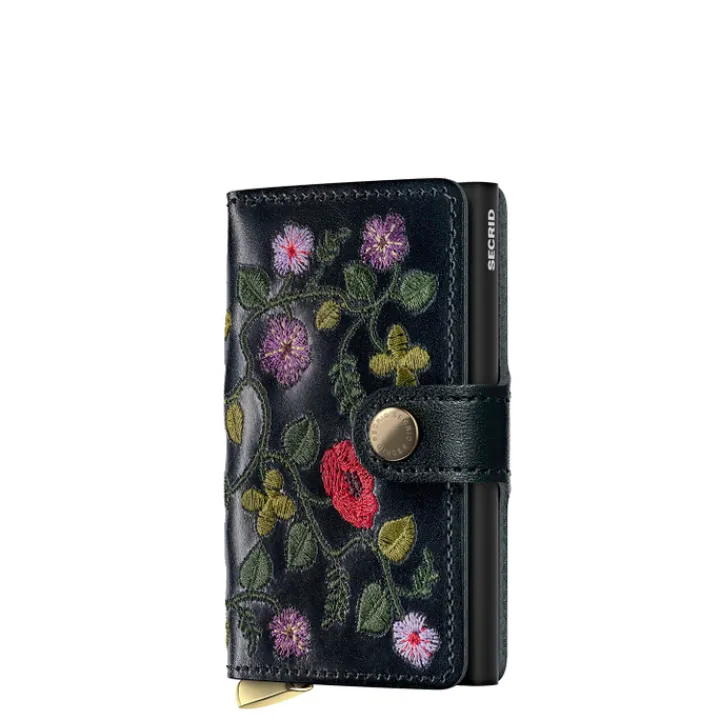 Pasjeshouders|Creditcardhouders>Secrid Miniwallet Stitch Floral V2 black