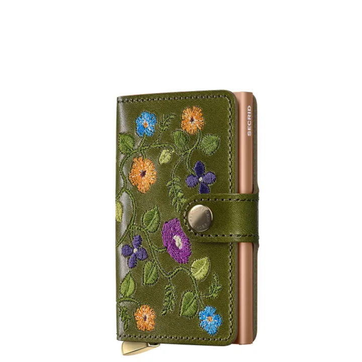 Pasjeshouders|Creditcardhouders>Secrid Miniwallet Stitch Floral V2 olive