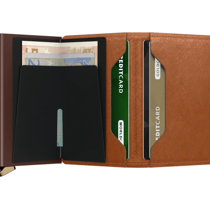 Pasjeshouders|Creditcardhouders>Secrid Slimwallet Emboss Lines cognac
