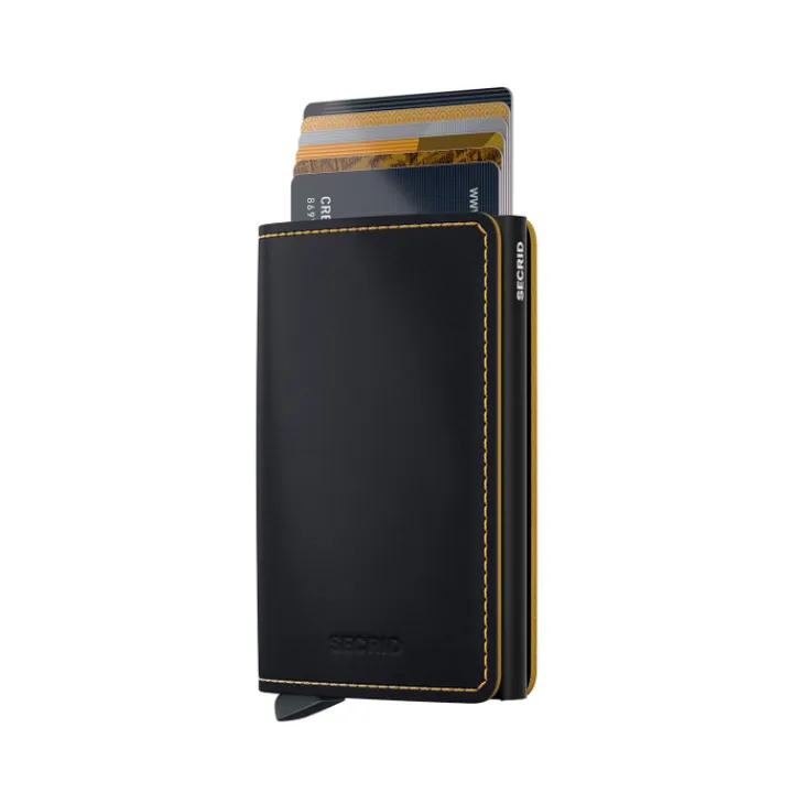 Pasjeshouders|Creditcardhouders>Secrid Slimwallet Matte black ochre