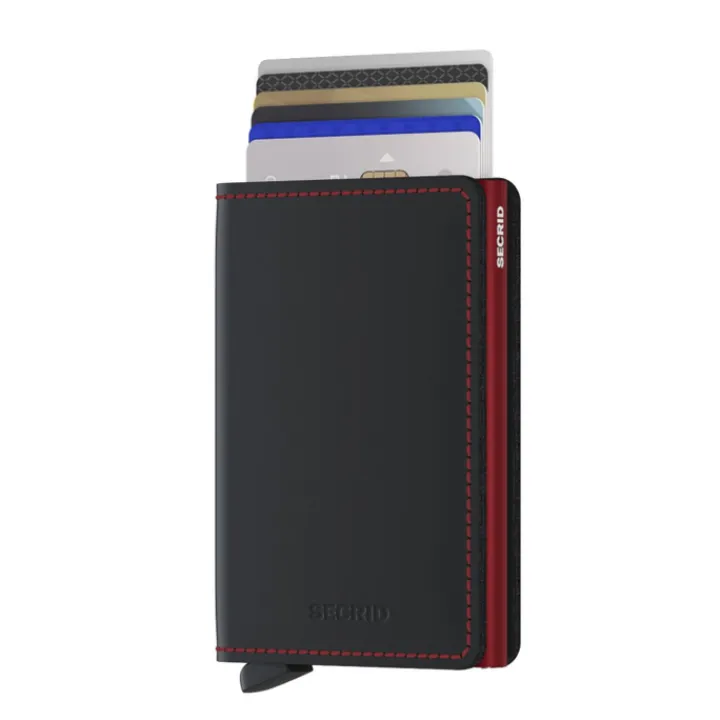 Pasjeshouders|Creditcardhouders>Secrid Slimwallet Portemonnee Matte black & red