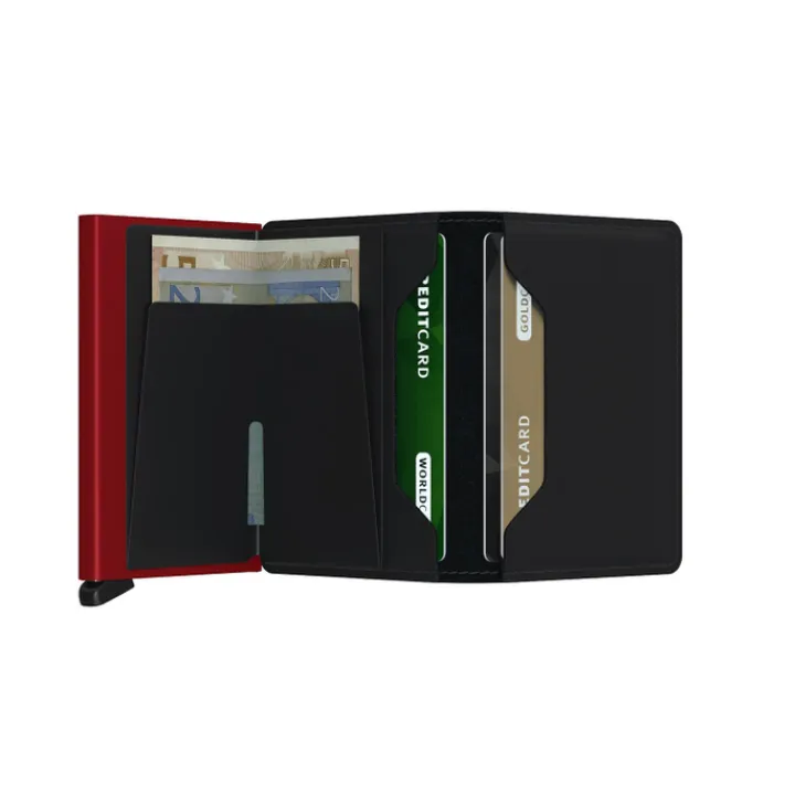 Pasjeshouders|Creditcardhouders>Secrid Slimwallet Portemonnee Matte black & red
