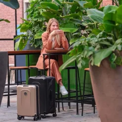 Klm Trolleys|Handbagage Trolleys>Senz Foldaway Carry On Trolley 55 pure black