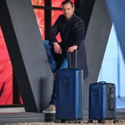 Harde Koffers|Reiskoffers>Senz Foldaway Check-In Trolley Large pure black