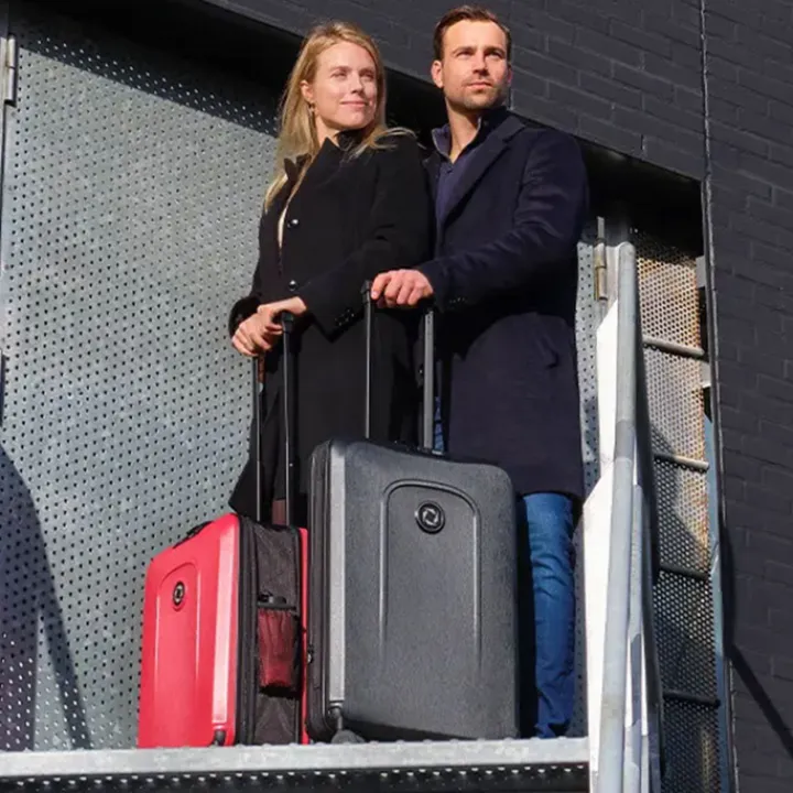 Harde Koffers|Reiskoffers>Senz Foldaway Check-In Trolley Medium silk grey