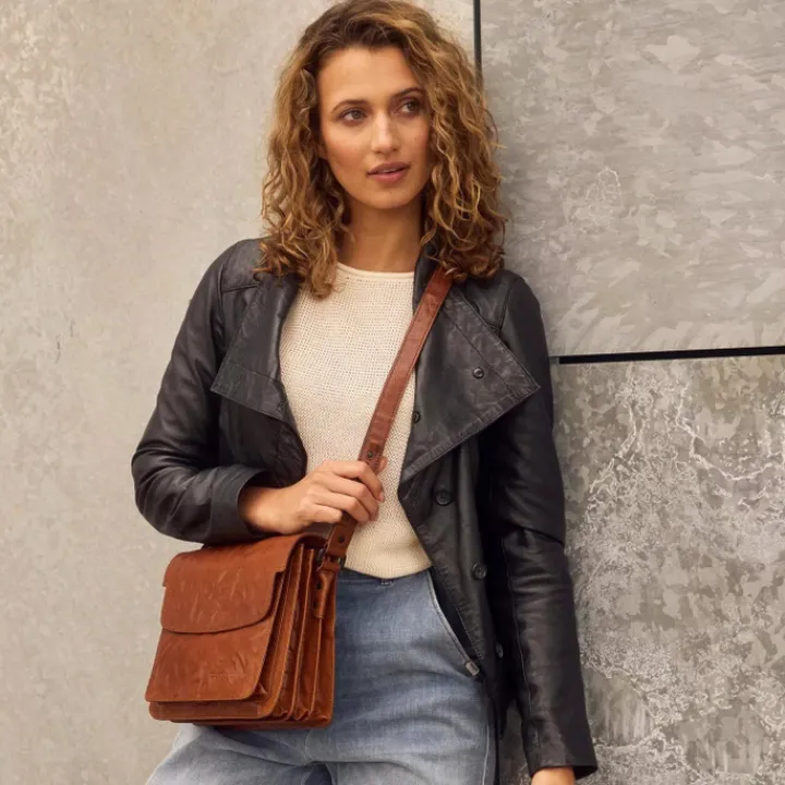 Schoudertassen|Crossbody>Spikes & Sparrow Frédérique Flapbag d brown