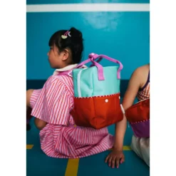 Peuter Rugzakken|Meisjesrugzakken>Sticky Lemon Better Together Colourblocking Backpack Small towel green gravel orange