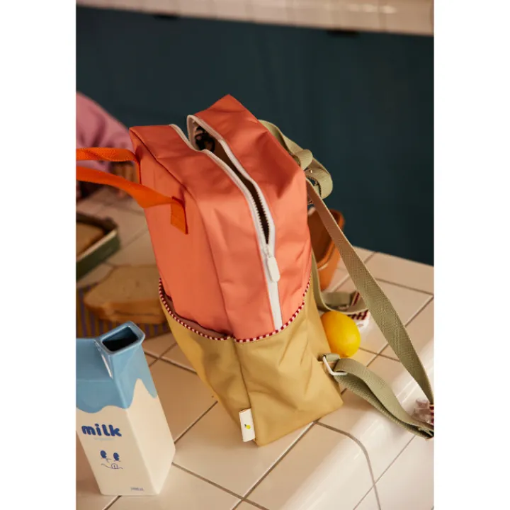 Kleine Rugzakken|Schoolrugzak>Sticky Lemon Large Backpack Colourblocking Wonders coral pink-reed green