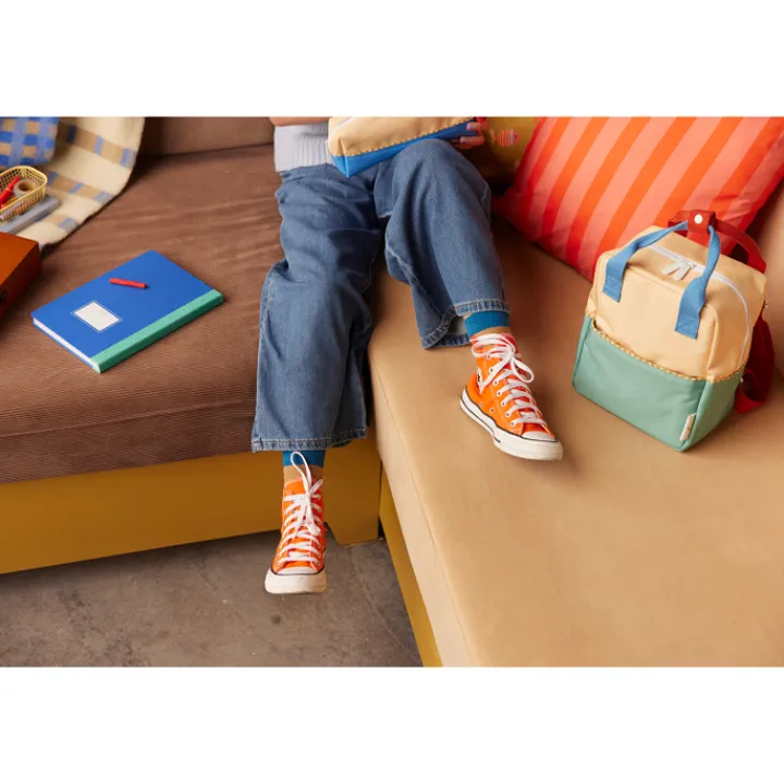 Mini Rugzakken|Kleine Rugzakken>Sticky Lemon Small Backpack Colourblocking Wonders sandy yellow-aquatic green