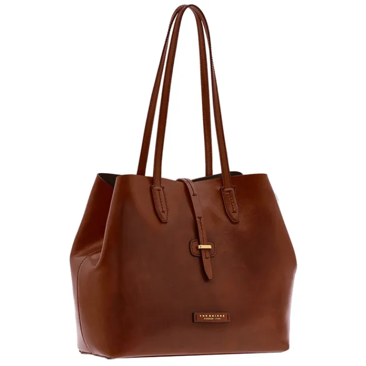 Schoudertassen|Damestassen>The Bridge Dalston Shopper brown/gold