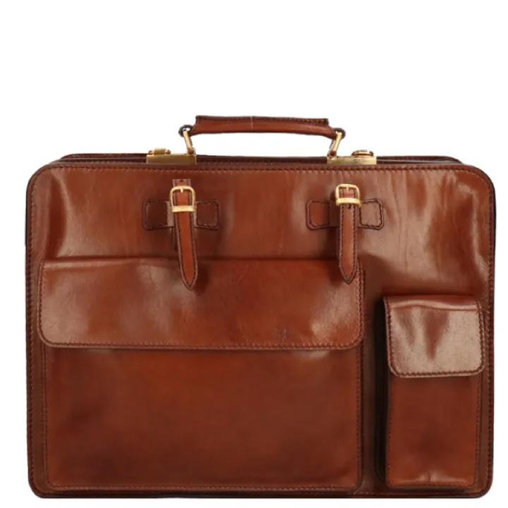 Aktetassen|Damestassen>The Bridge Story Uomo Cartella Briefcase 42cm brown