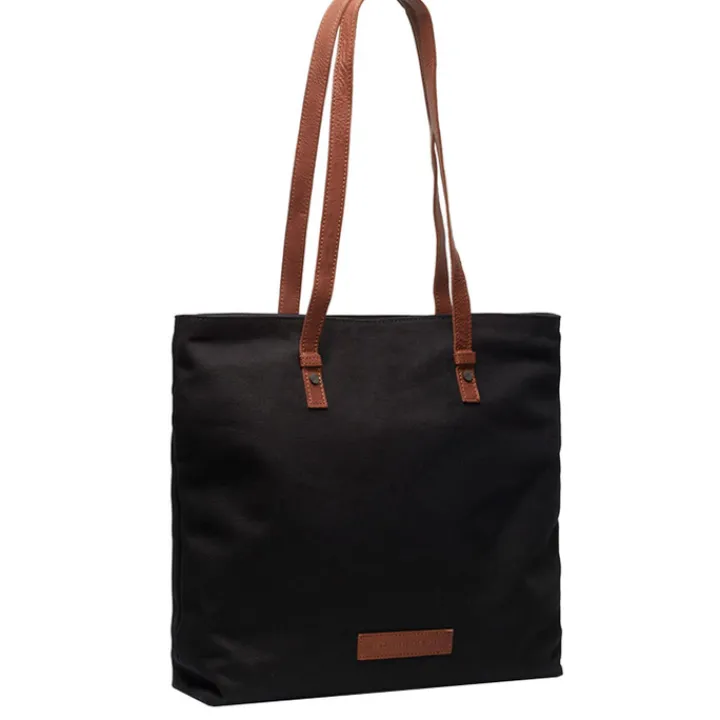 14 Inch Laptoptassen|Laptop Schoudertassen>The Chesterfield Brand Alicia Washed Canvas Shopper black