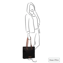 14 Inch Laptoptassen|Laptop Schoudertassen>The Chesterfield Brand Alicia Washed Canvas Shopper black