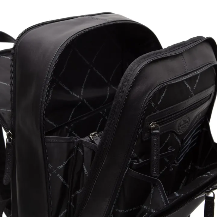 Kleine Rugzakken|Dames Rugzakken>The Chesterfield Brand Detroit Laptoprugzak zwart