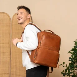 Kleine Rugzakken|Heren Rugzakken>The Chesterfield Brand Lennox Backpack cognac