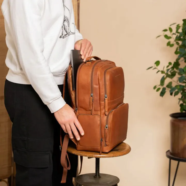 Kleine Rugzakken|Heren Rugzakken>The Chesterfield Brand Lennox Backpack cognac