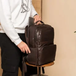 Kleine Rugzakken|Heren Rugzakken>The Chesterfield Brand Lennox Backpack brown