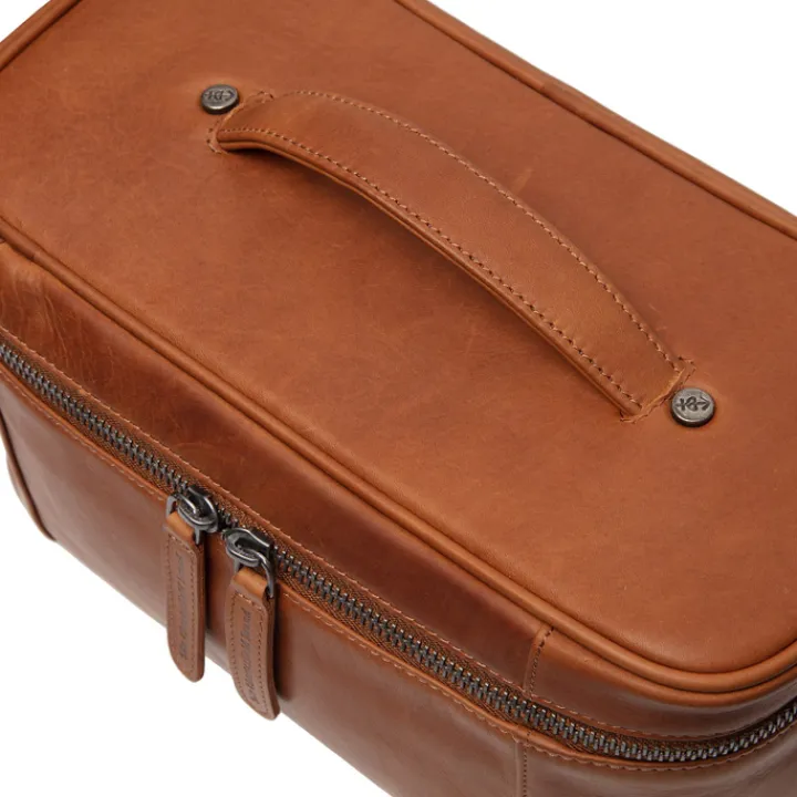 Toilettassen>The Chesterfield Brand Limone Toilettas cognac