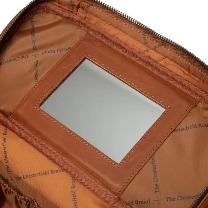 Toilettassen>The Chesterfield Brand Limone Toilettas cognac