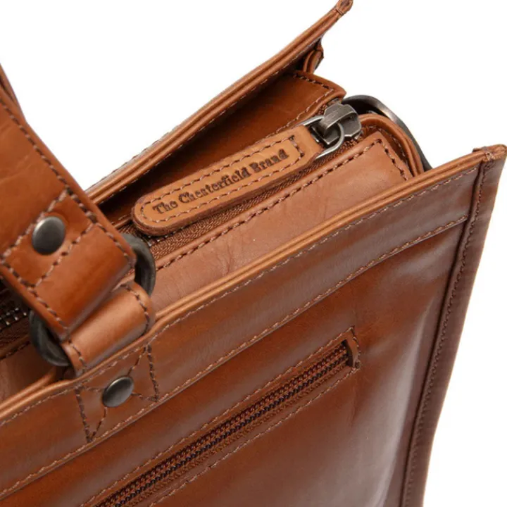 Herentassen|15 Inch Laptoptassen>The Chesterfield Brand Manly Shopper cognac