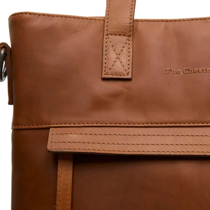 15 Inch Laptoptassen|Laptop Schoudertassen>The Chesterfield Brand Nunavik Shopper cognac