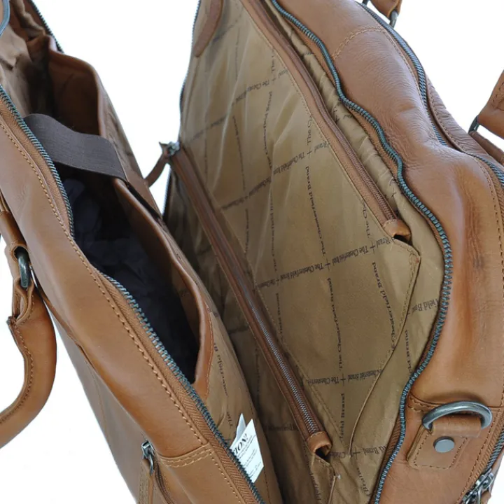 Herentassen|15.6 Inch Laptoptassen>The Chesterfield Brand Stef Business Laptopbag 15.6" cognac