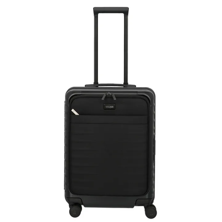 Transavia Trolleys|Handbagage Trolleys>Titan Overseas 4 Wheel Cabin Spinner Frontpocket nightshade black