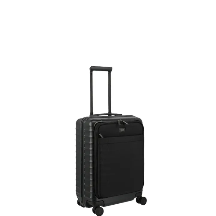 Transavia Trolleys|Handbagage Trolleys>Titan Overseas 4 Wheel Cabin Spinner Frontpocket nightshade black