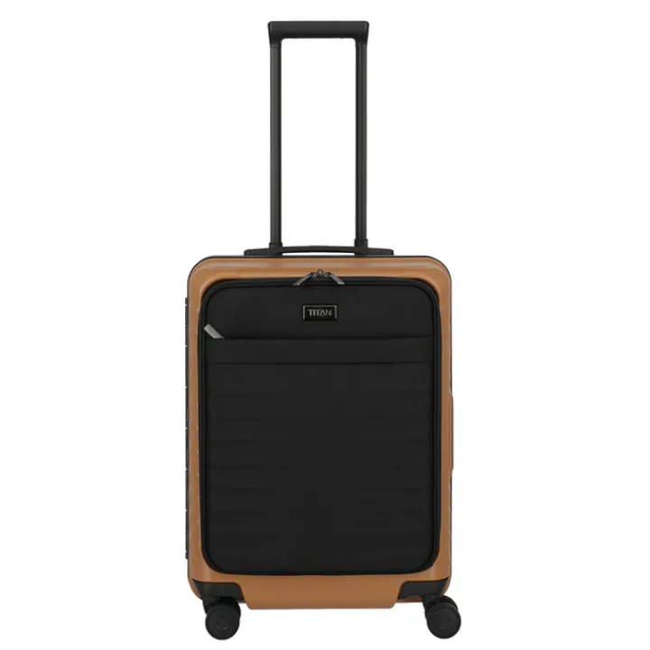 Transavia Trolleys|Handbagage Trolleys>Titan Overseas 4 Wheel Cabin Spinner Frontpocket canyon bronze