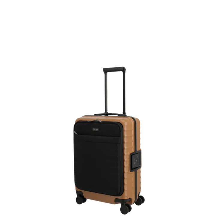Transavia Trolleys|Handbagage Trolleys>Titan Overseas 4 Wheel Cabin Spinner Frontpocket canyon bronze