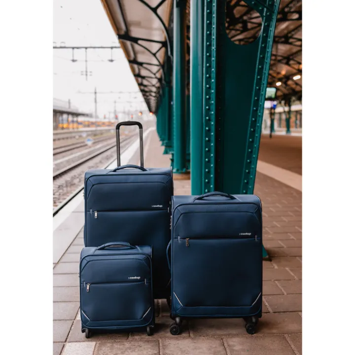 Reistrolleys|Lichtgewicht Koffers>Travelbags The Base Soft Trolley 68 dark blue