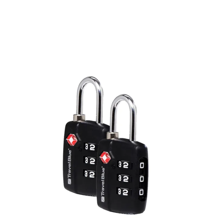 Koffersloten>TravelBlue 2x TSA Combi Lock Set black
