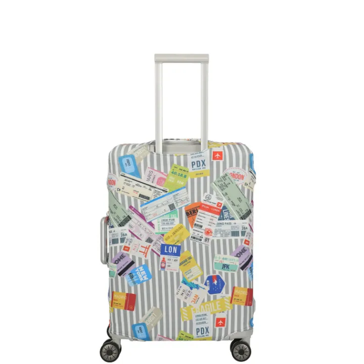 Kofferhoezen>Travelite Accessoires Kofferhoes M tickets on blue/white