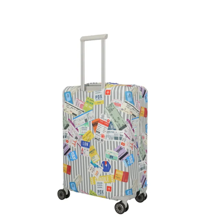 Kofferhoezen>Travelite Accessoires Kofferhoes M tickets on blue/white