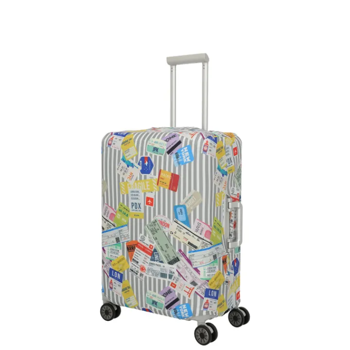 Kofferhoezen>Travelite Accessoires Kofferhoes M tickets on blue/white