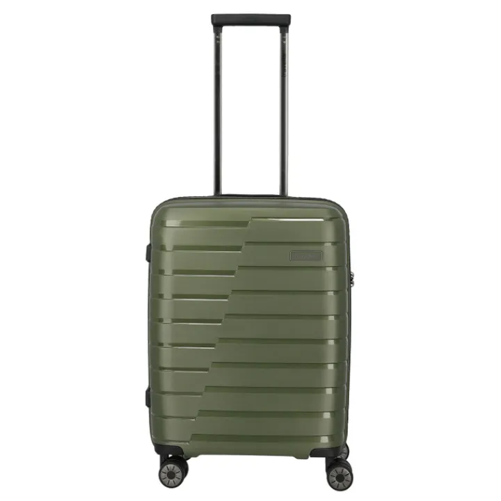 Transavia Trolleys|Ryanair Trolleys>Travelite Air Base 4 Wheel Cabin Trolley olive
